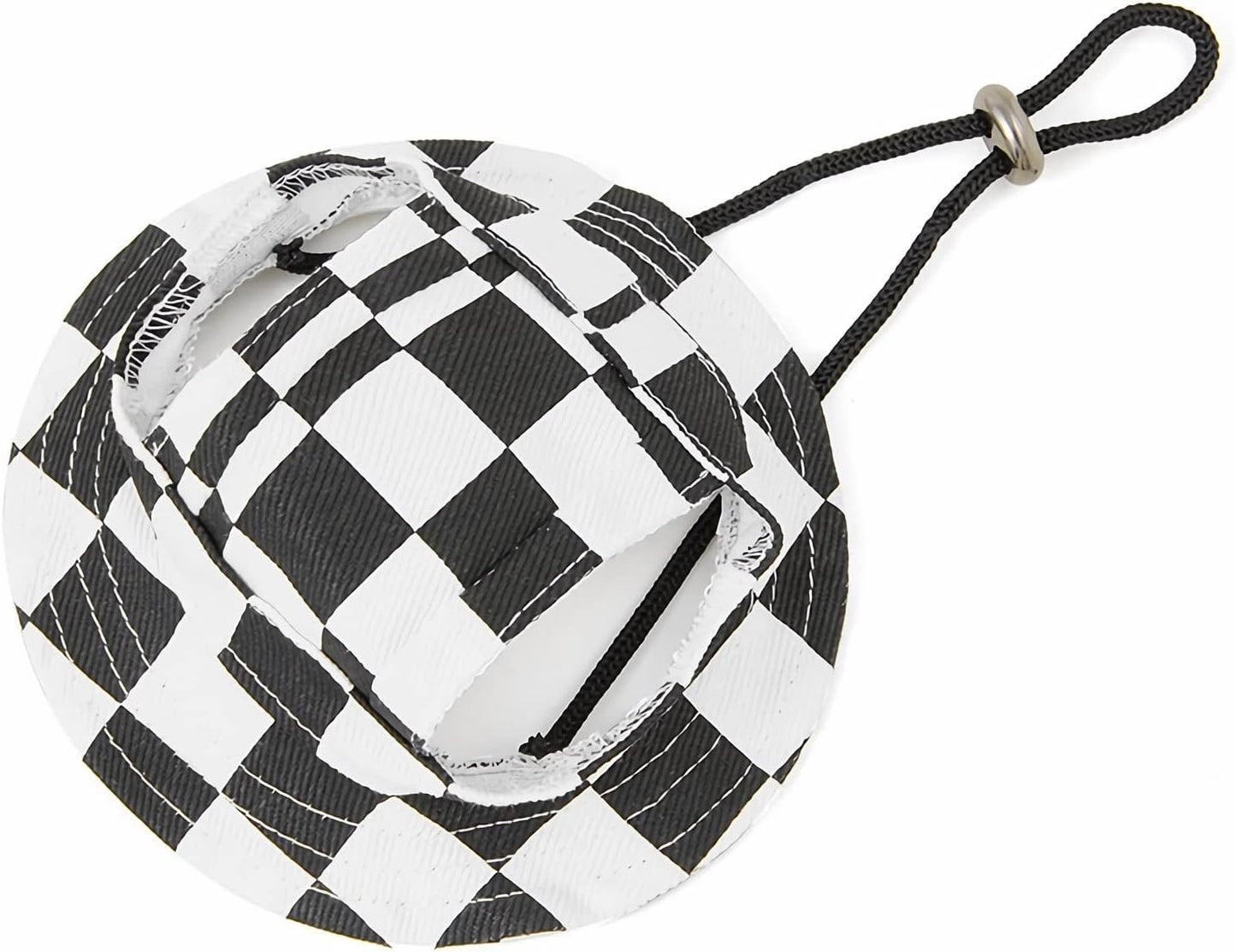 Dog Sun Hat Cute Pet Hat Trucker Hat with Ear Holes for Sun Protection Adjustable Square Print Cotton Fisherman's Hat for for Small Medium Dogs Cats - Image 11