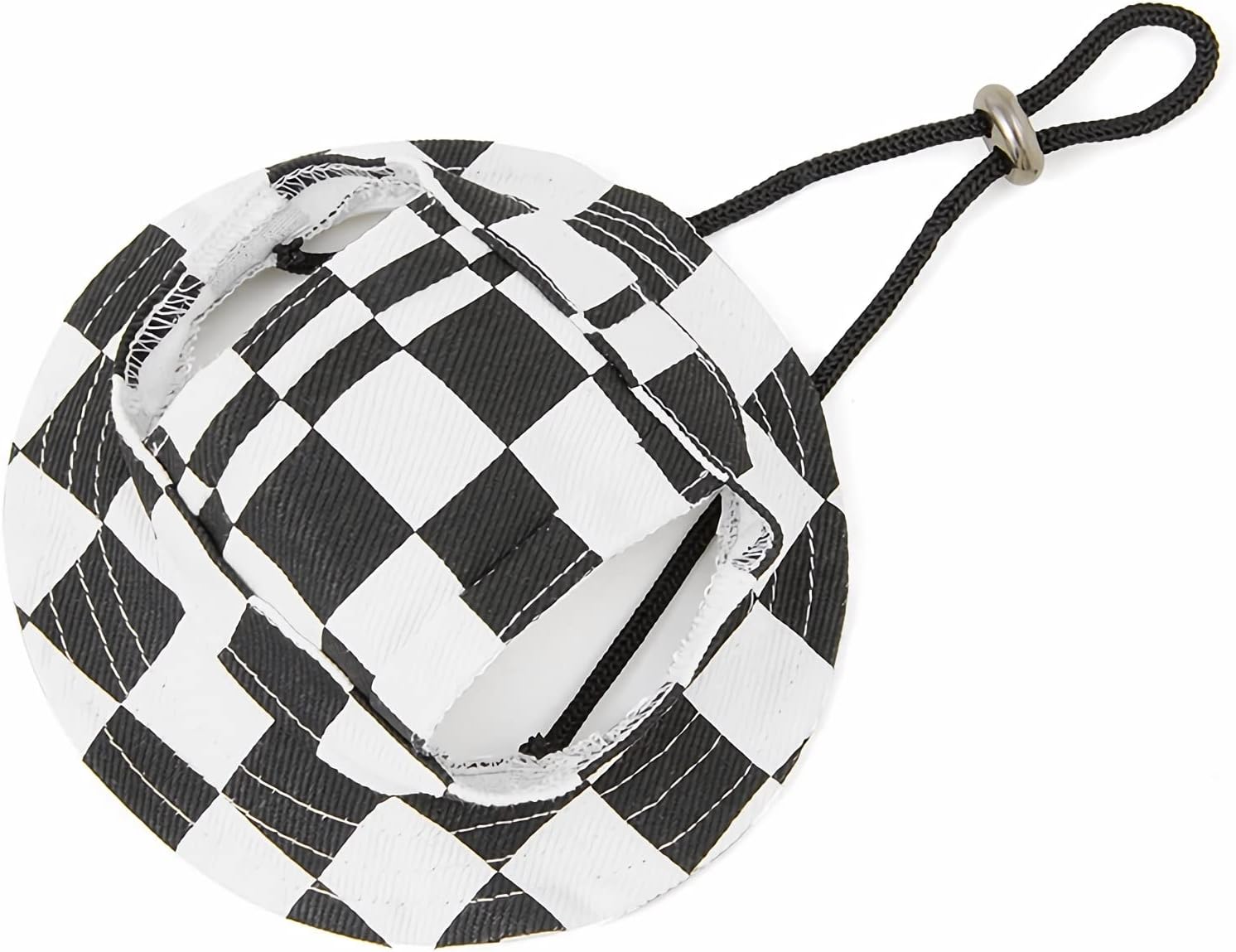 Dog Sun Hat Cute Pet Hat Trucker Hat with Ear Holes for Sun Protection Adjustable Square Print Cotton Fisherman's Hat for for Small Medium Dogs Cats - Image 11