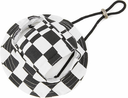 Dog Sun Hat Cute Pet Hat Trucker Hat with Ear Holes for Sun Protection Adjustable Square Print Cotton Fisherman's Hat for for Small Medium Dogs Cats - Image 11