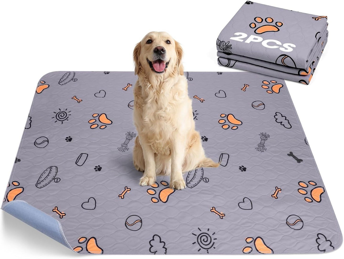 Washable Pee Pads for Dogs, 2 Pack Large 36"x41" Super Absorbent Reusable Dog Training Pads, 100% Waterproof Non-Slip Puppy Whelping Dog Playpen Indoor Pads Mat Pet Supplies - Image 10