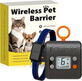 FLYSPEAR wireless cat barrier front view showing rechargeable pet transmitter kit.