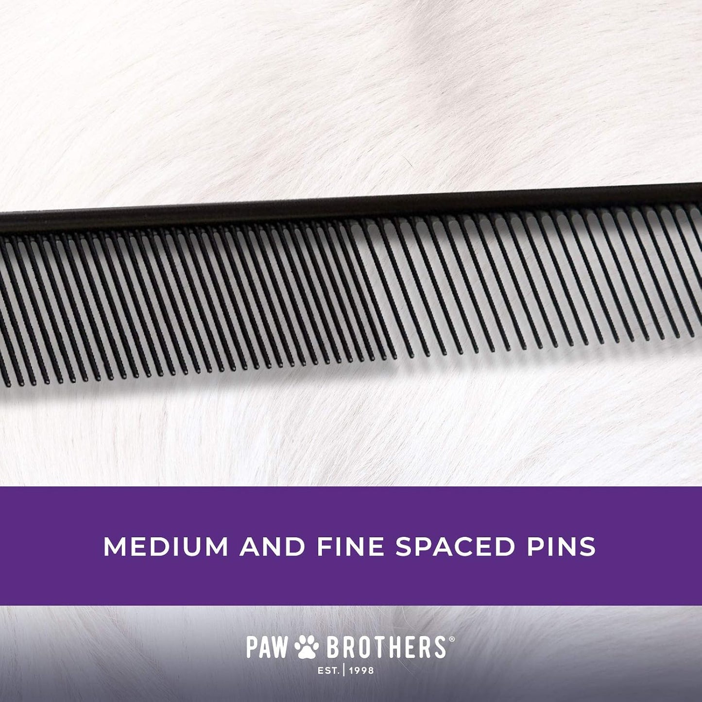 Paw Brothers True Teflon Steel Comb ergonomic handle design close up