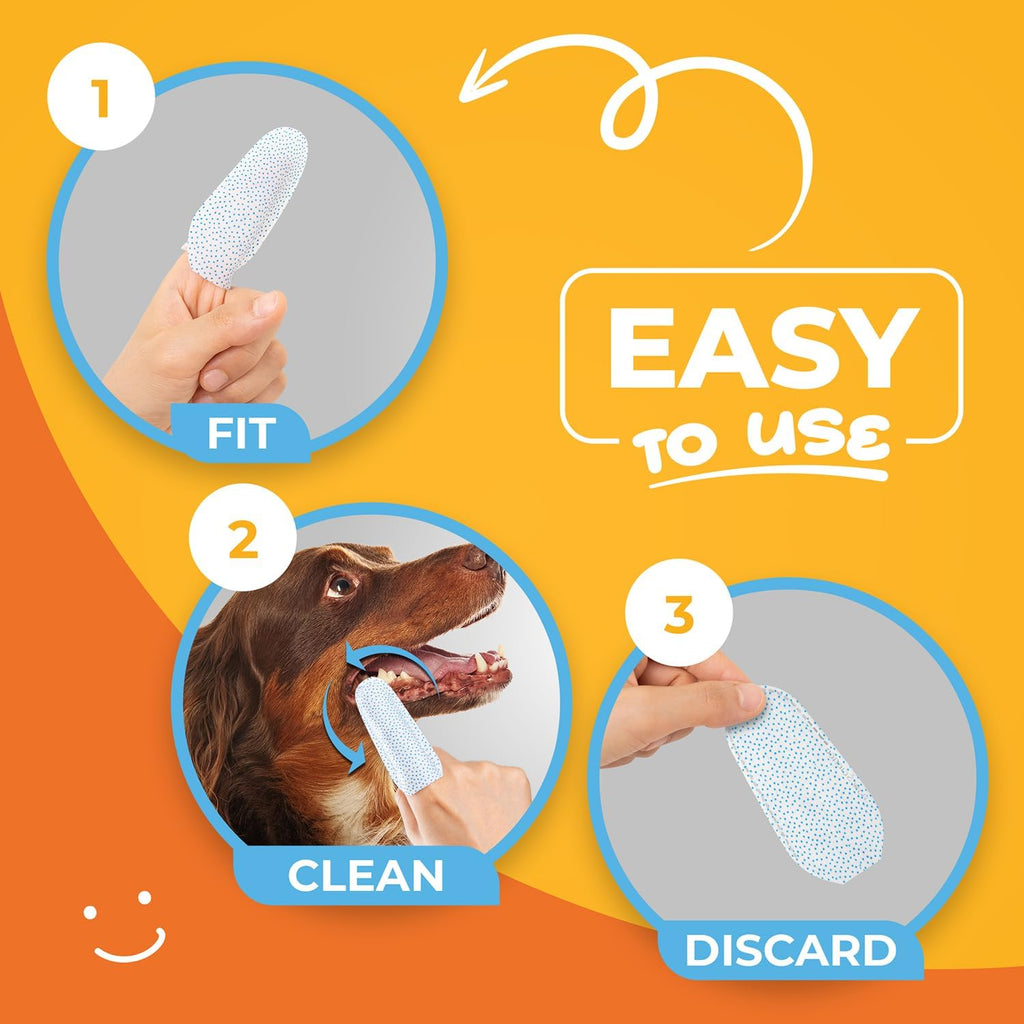 Dog & Cat Teeth Cleaning Wipes - Dental Finger Wipes for Cats & Dogs - Pet Toothbrush & Tooth Brushing Kit - Effective Teeth Cleaner (Unscented) - Image 7
