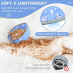 Cushioned fabric cat recovery cone folded back showing the vision-friendly edges.