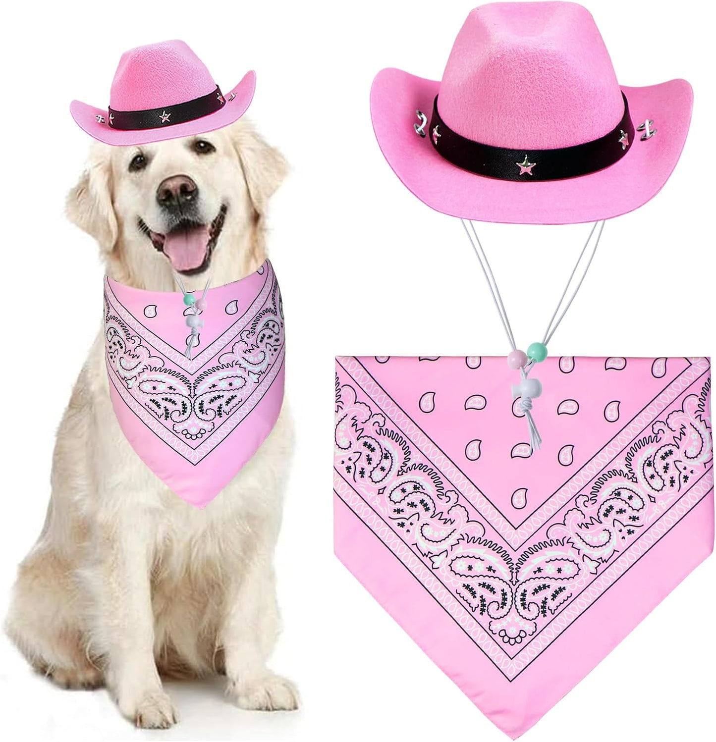 GOYOSWA Dog Halloween Costumes, Dog Cowboy Costume Halloween Pet Cowboy Hat Bandana Scarf for Small Medium Large Dogs Pets (Brown Hat & Red Bandana, Large) - Image 12