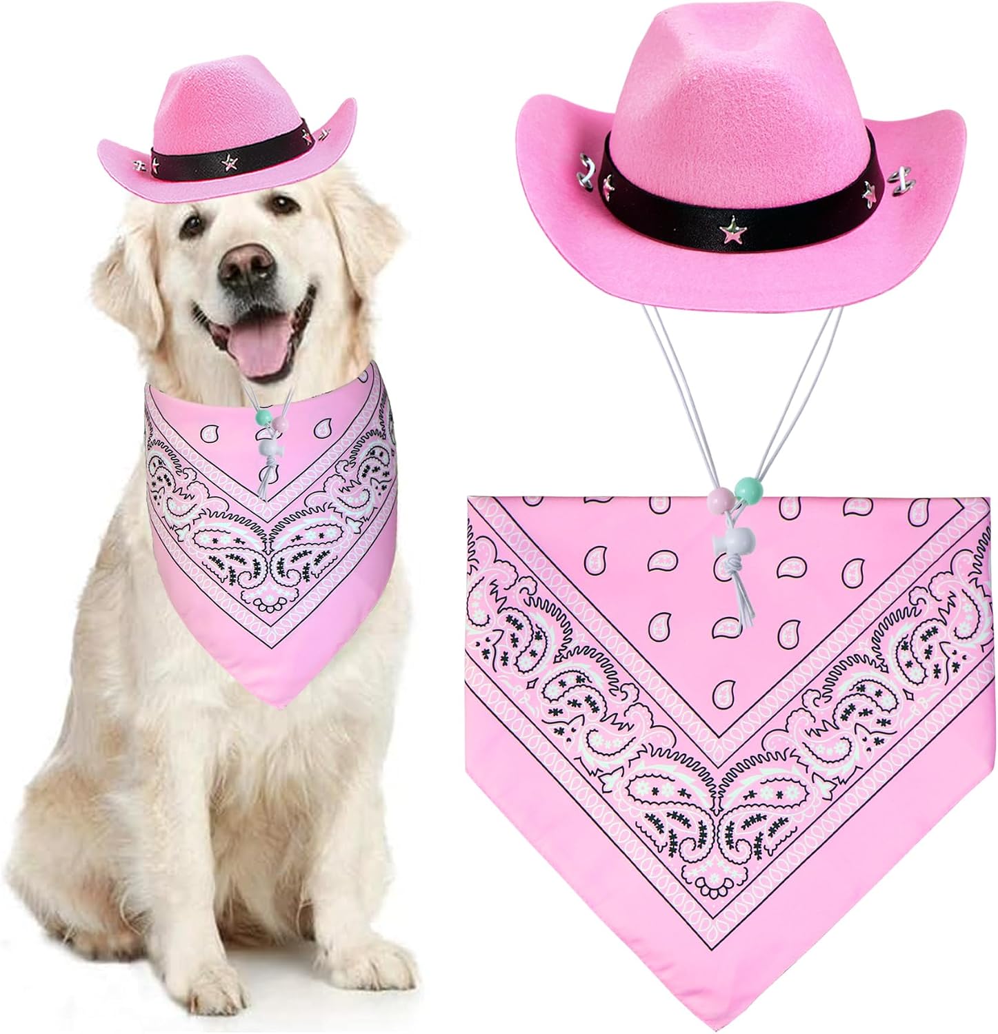 GOYOSWA Dog Halloween Costumes, Dog Cowboy Costume Halloween Pet Cowboy Hat Bandana Scarf for Small Medium Large Dogs Pets (Brown Hat & Red Bandana, Large) - Image 12