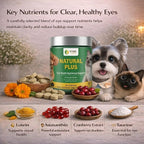 PGOHI Natural Plus wheat-free and corn-free eye supplement for sensitive pets.
