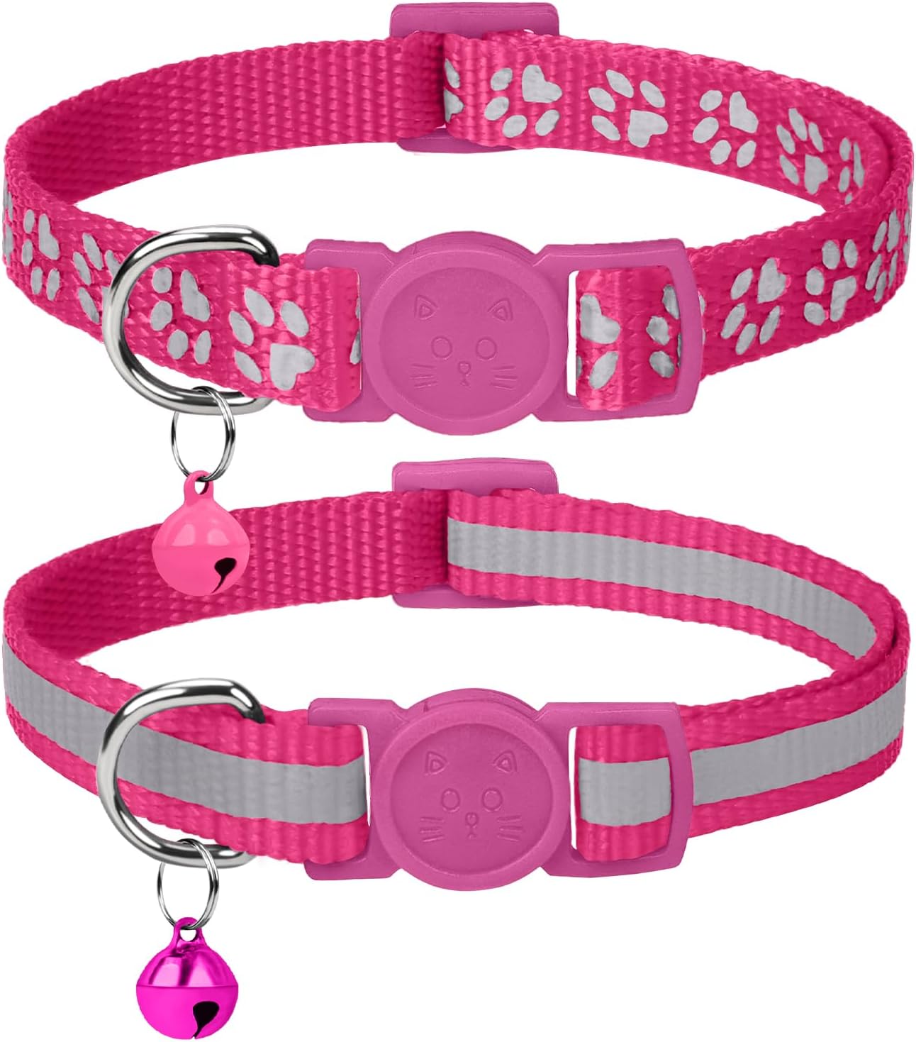 Taglory Reflective Cat Collar Breakaway with Bell, High Visibility Night Strip, Lightweight Adjustable Nylon Collar for Boy Girl Cats, 2 Pack, 7.5-12.5 Inch, Orange - Image 9