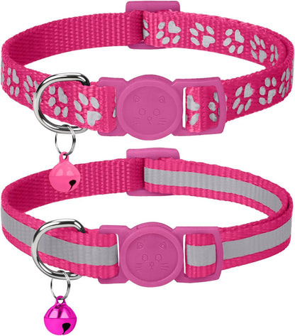 Taglory Reflective Cat Collar Breakaway with Bell, High Visibility Night Strip, Lightweight Adjustable Nylon Collar for Boy Girl Cats, 2 Pack, 7.5-12.5 Inch, Orange - Image 9