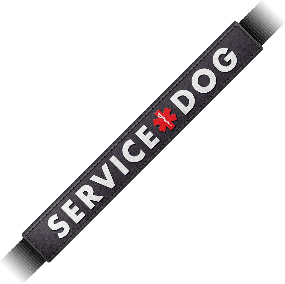 Tuff Pupper waterproof leash sleeve front view displaying service dog message.