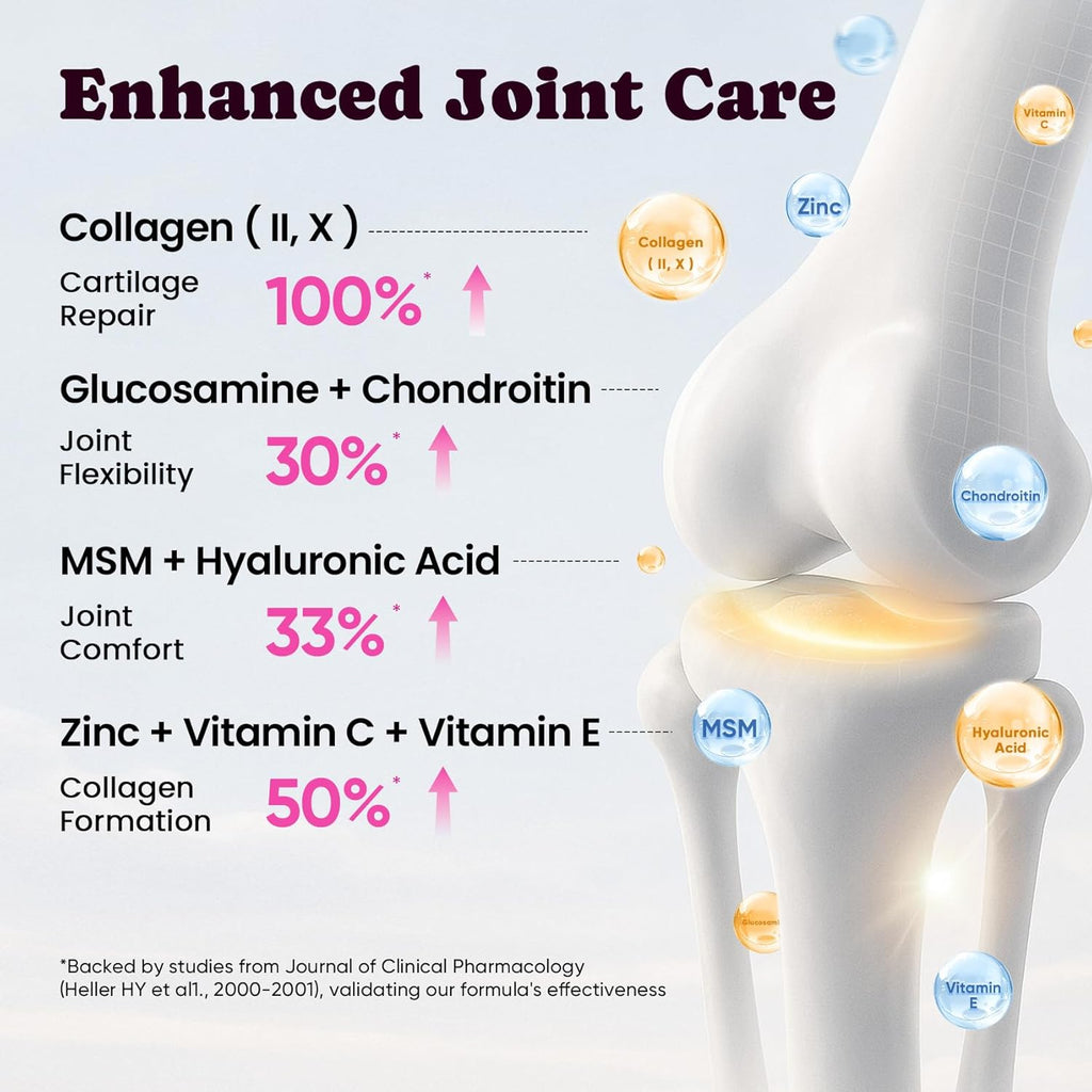 Back label of BuddyCheer premium liquid collagen showing dosage chart and GMP certification