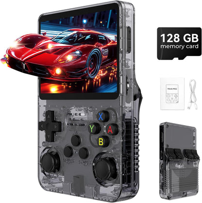 LncBoc R36s Pro Retro Handheld Game Console front view showing the 3.5 inch IPS display and control layout.