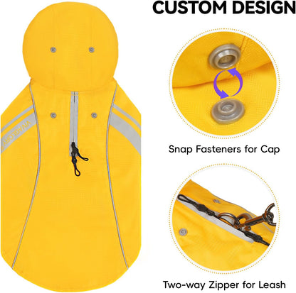 Vivaglory lightweight puppy raincoat elastic cap buckle detail