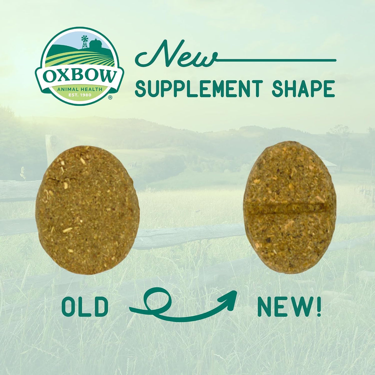 Oxbow natural science brand logo and product container
