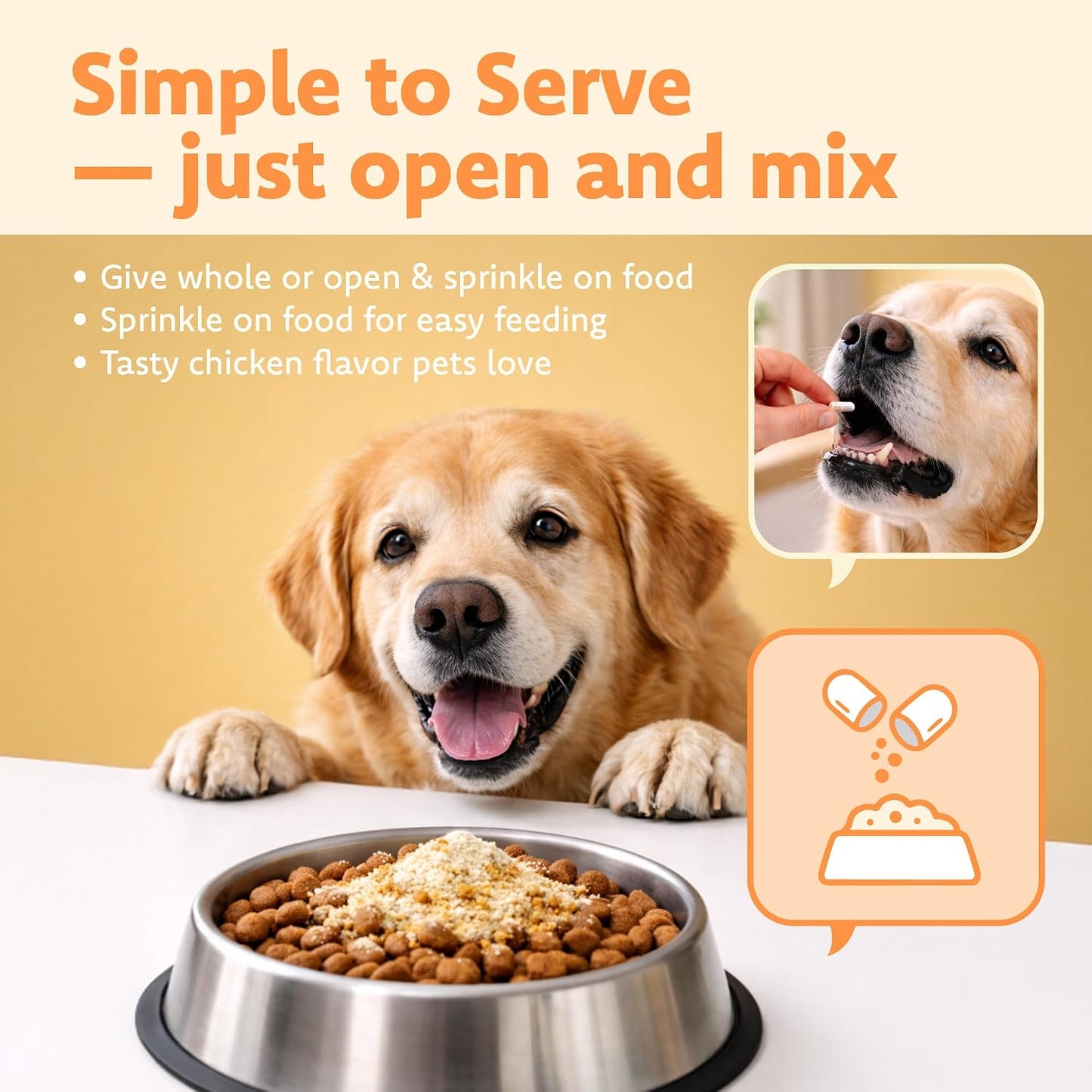 Premium imported pet wellness capsules for aging dogs and cats