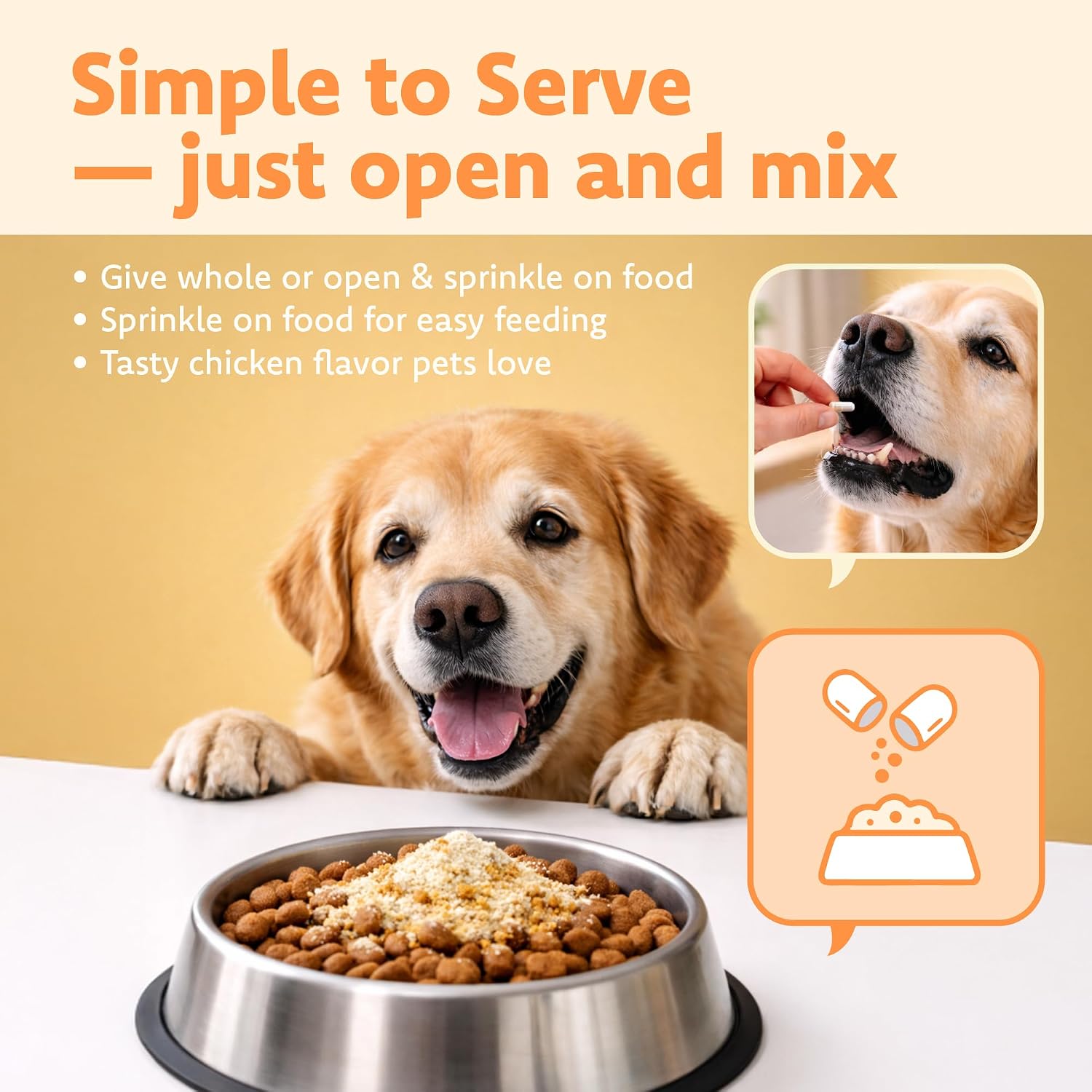 Premium imported pet wellness capsules for aging dogs and cats