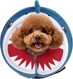 SCENEREAL Dog Cone Alternative After Surgery Pet Recovery Collar for Small Medium Large Dogs Cats, Adjustable Inflatable Donut to Prevent Licking, Black Suit Print E-Collars - Image 9