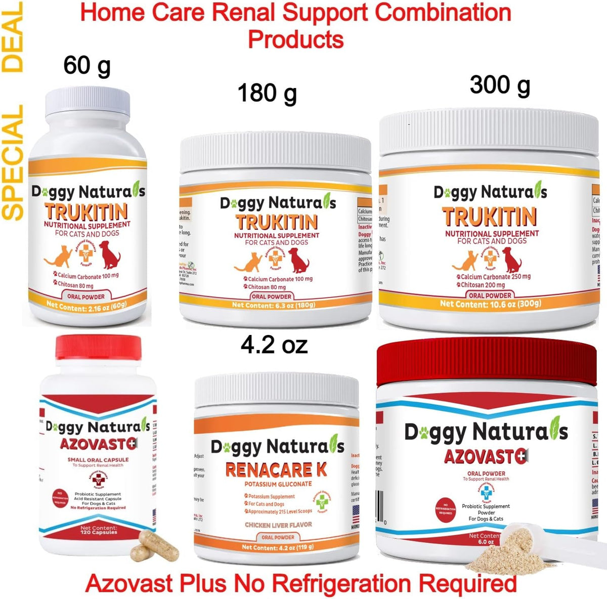 Trukitin sixty grams nutritional supplement jar highlighting safe long-term use.