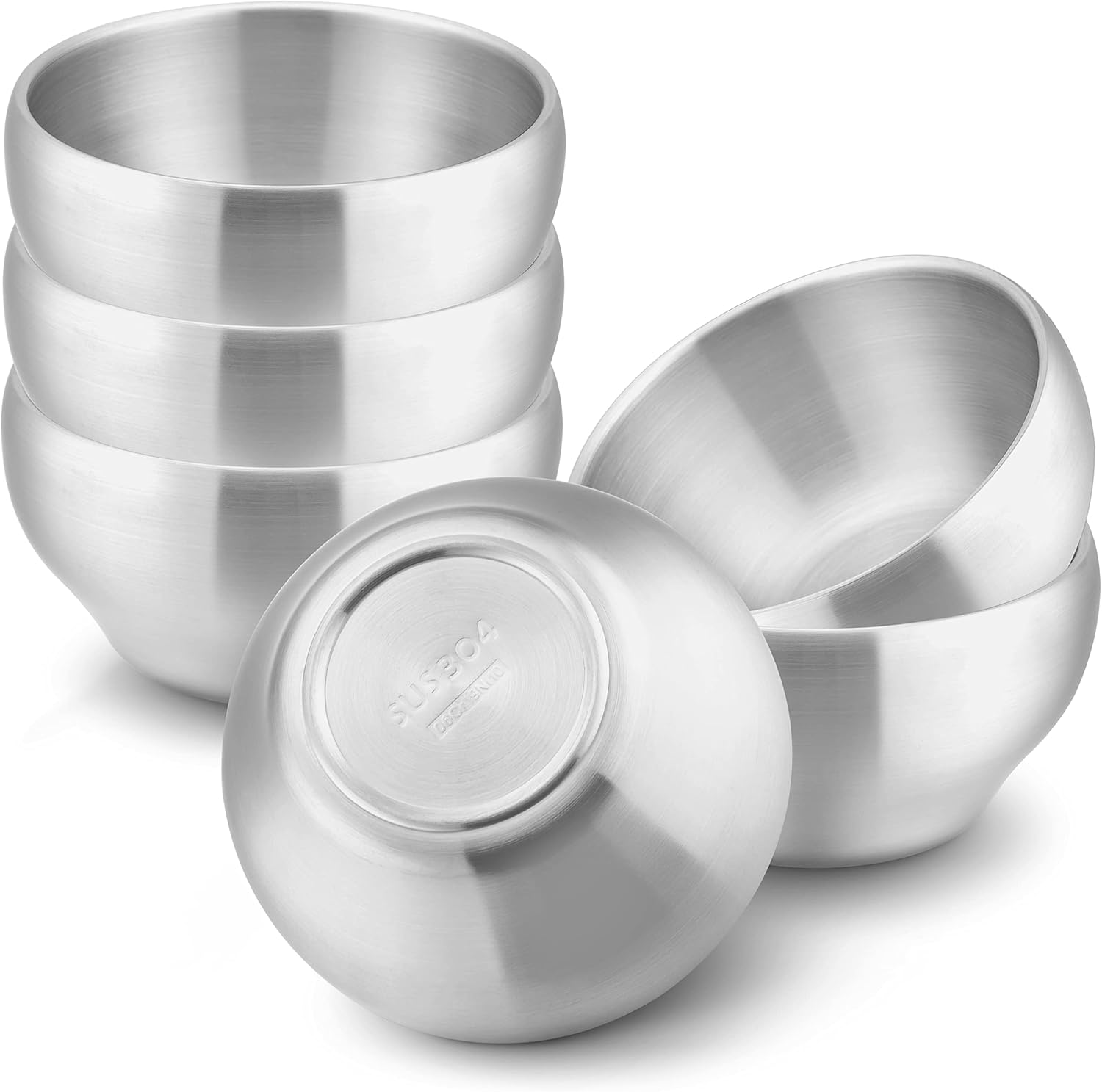HaWare 6-Piece Kids Stainless Steel Bowl set front view