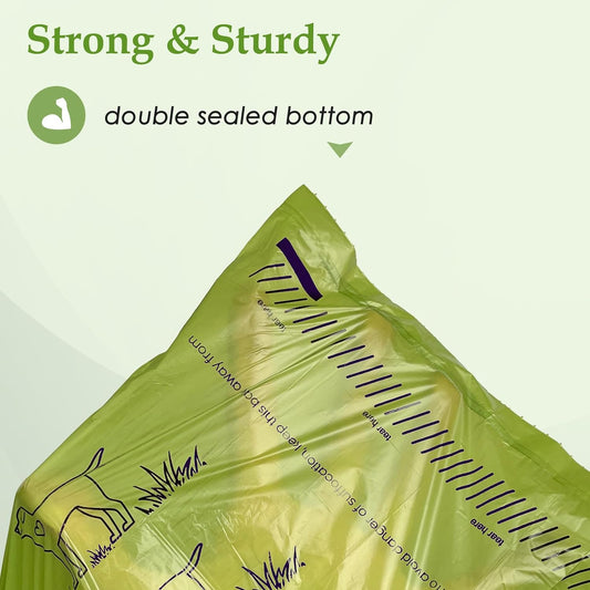 Wowflash leakproof pet waste disposal bags close up view showing durable double sealed bottom