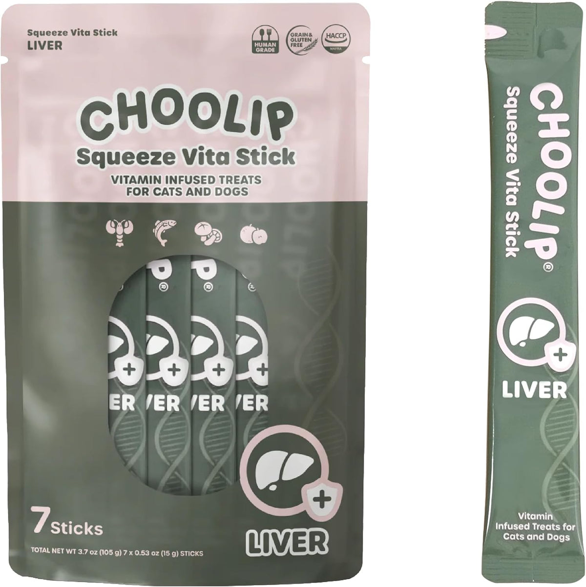 Choolip Squeeze Vita Stick Lickable Cat and Dog Treats, 7-Count Kidney Support, Tuna and Pollack with Pumpkin, Blueberry and Omega-3, Grain-Free, Vet-Formulated - Image 10