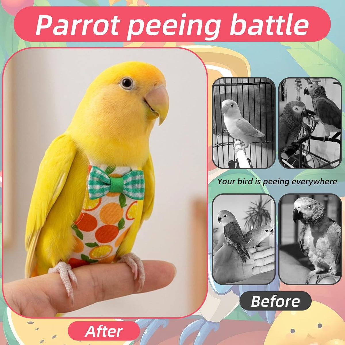Fiyooau breathable fabric bird clothing for small pets