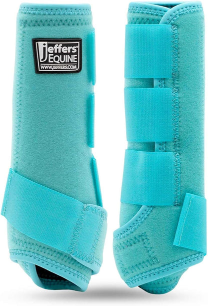 Jeffers Expression Protective Horse Boots, 1 Pair, Medium - Safe Neoprene Leg Guards, Durable Strap Closures, Front & Hind Support, Equestrian Accessories for Travel & Riding - Bisbee Blue - Image 12