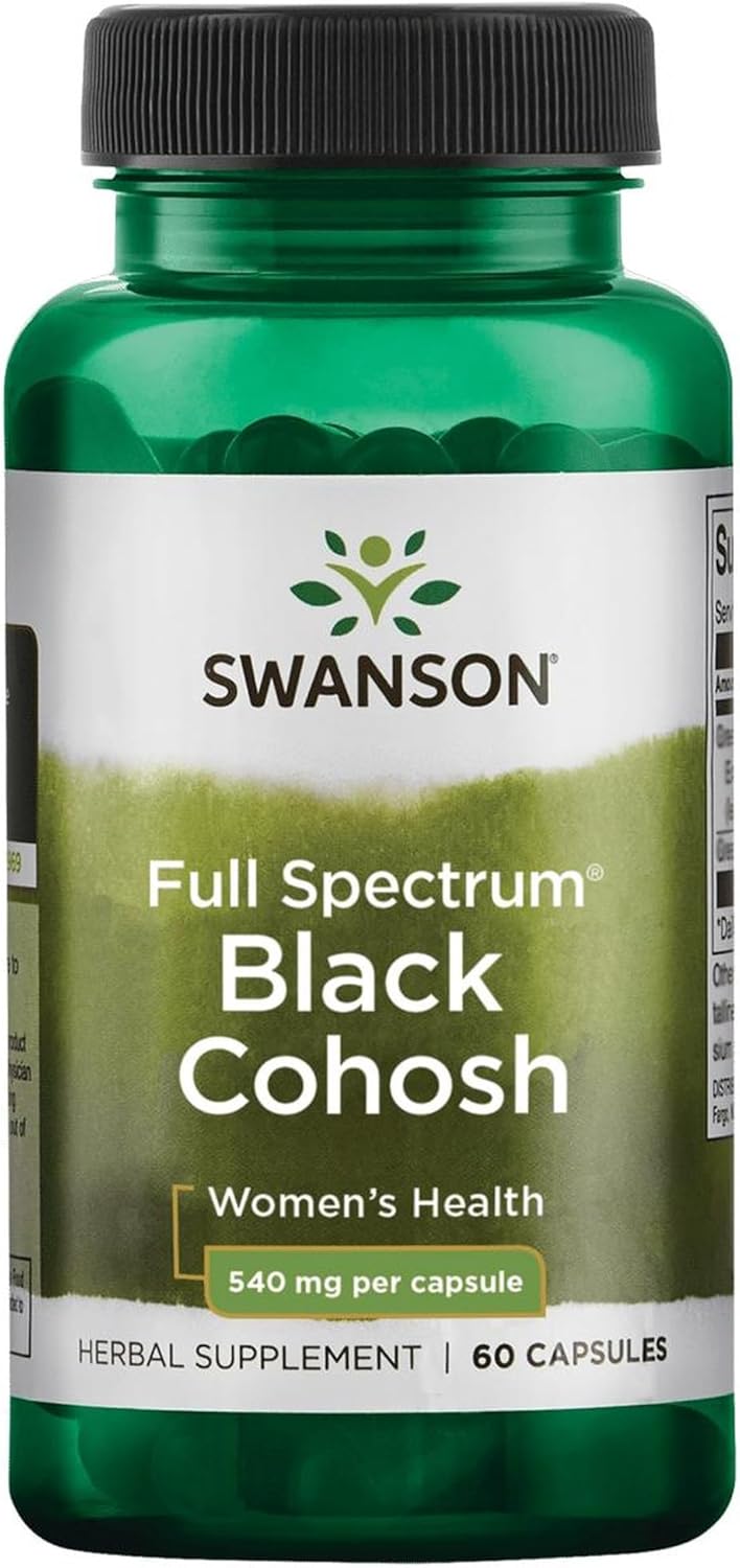 Swanson Black Cohosh 540 Milligrams 60 Capsules front view of bottle