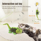 Migipaws motion sensor lizard cat kicker toy showing USB-C charging port mechanism