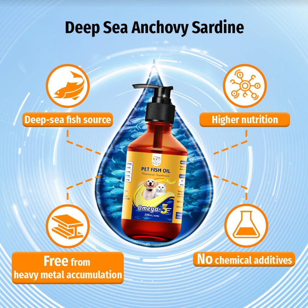 Cat licking bowl with wild salmon oil supplement drops