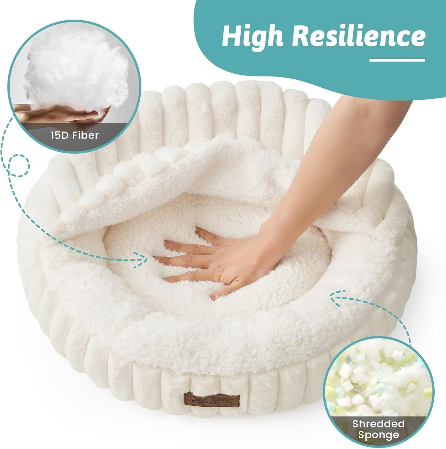 Non-slip PVC bottom detail of Cozy Kiss pet bed