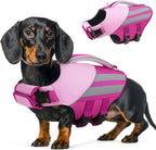 Queenmore Dog Life Jacket for Large Dogs, Lightweight High Flotation Dog Life Vest for Boating, Adjustable Pet Swimming Vest Lifesaver with Rescue Handle for Large Dogs, Rose Pink L - Image 10