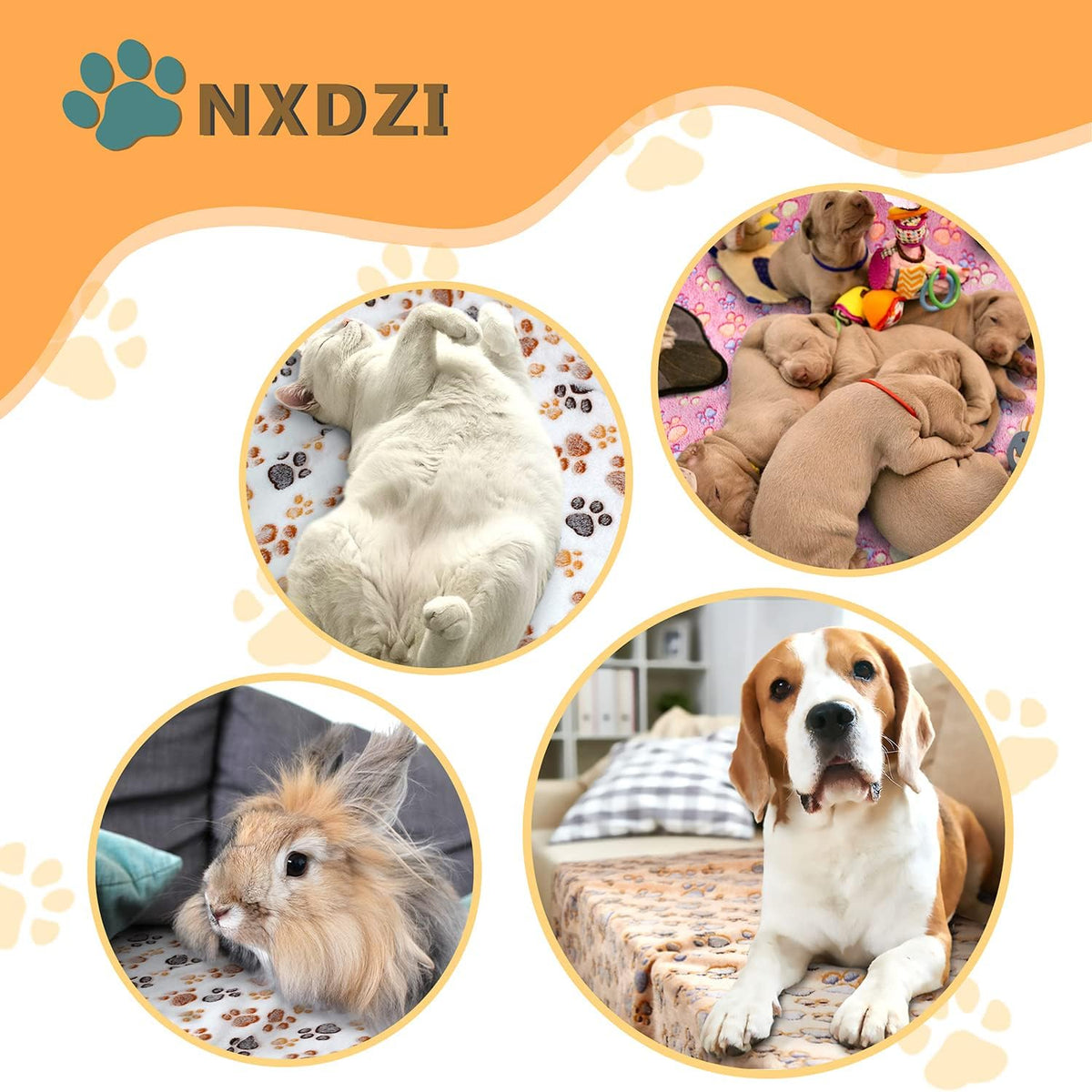 NXDZI soft coral velvet dog blanket spread out flat showing dimensions