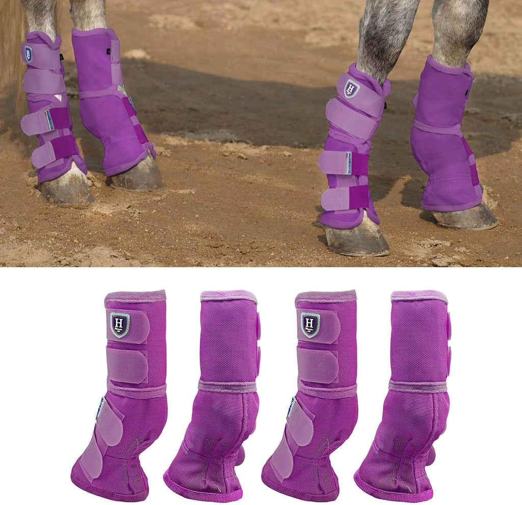 Harrison Howard Horse Fly Boots Perfect Contoured Fit Leg Guards Dense Mesh Boots with Ventilated Comfort Reliable Protection from Summer Elements Set of 4 Mint L - Image 15