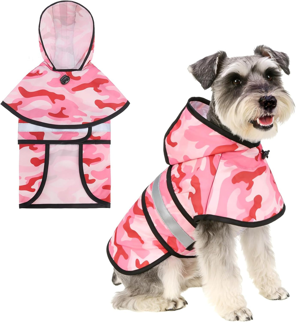 KOOLTAIL dog raincoat with adjustable belly strap fit details