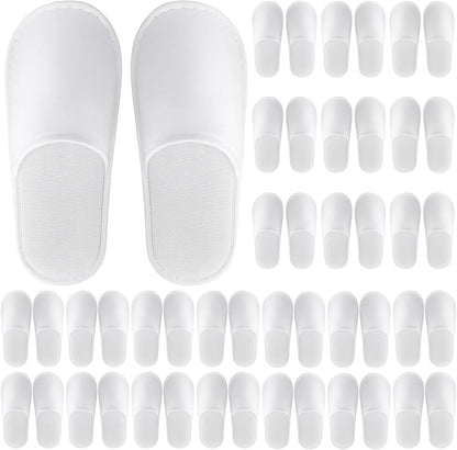 Celmuron 24 pairs disposable guest slippers white top view