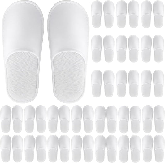 Celmuron 24 pairs disposable guest slippers white top view