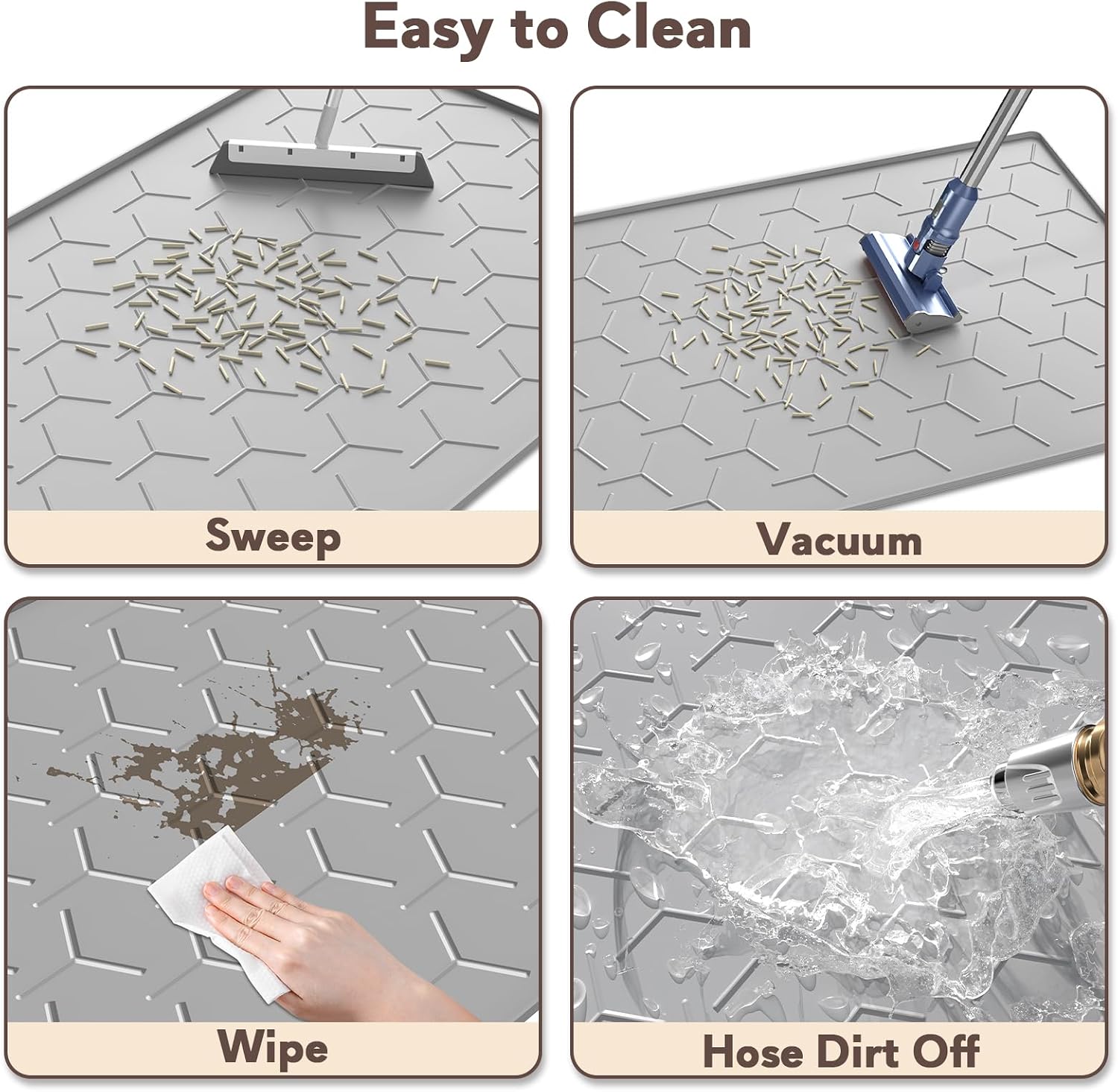 Garoopion hexagonal pattern litter catching floor mat for domestic cats