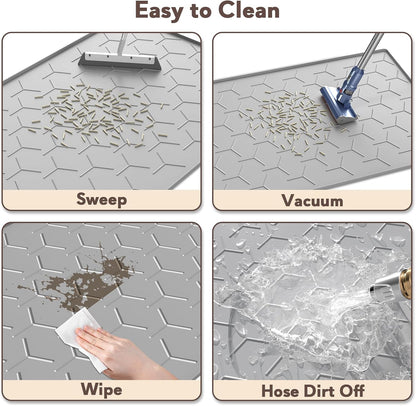 Garoopion hexagonal pattern litter catching floor mat for domestic cats