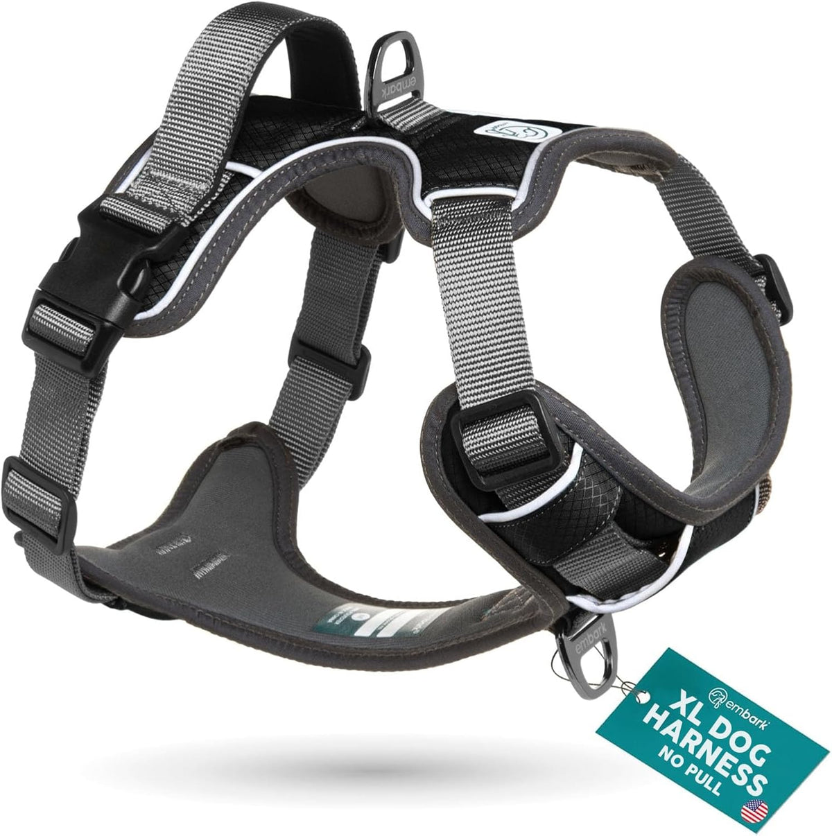 Embark Adventure No Pull Dog Harness, Reflective Trim No Pull Harness for Medium Sized Dog - Military Grade Nylon, Front Clip with Gel Lined Handle. Soft & Padded Puppy - Image 10