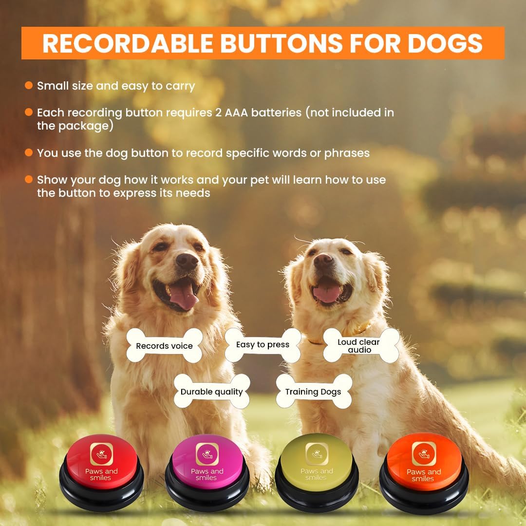Owner recording a 30 second voice command into the Paws and Smiles pet training buzzer