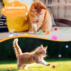 Cat batting a fuzzy sparkle ball across floor