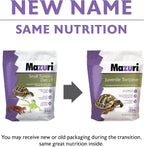 Mazuri baby tortoise food bag size perspective