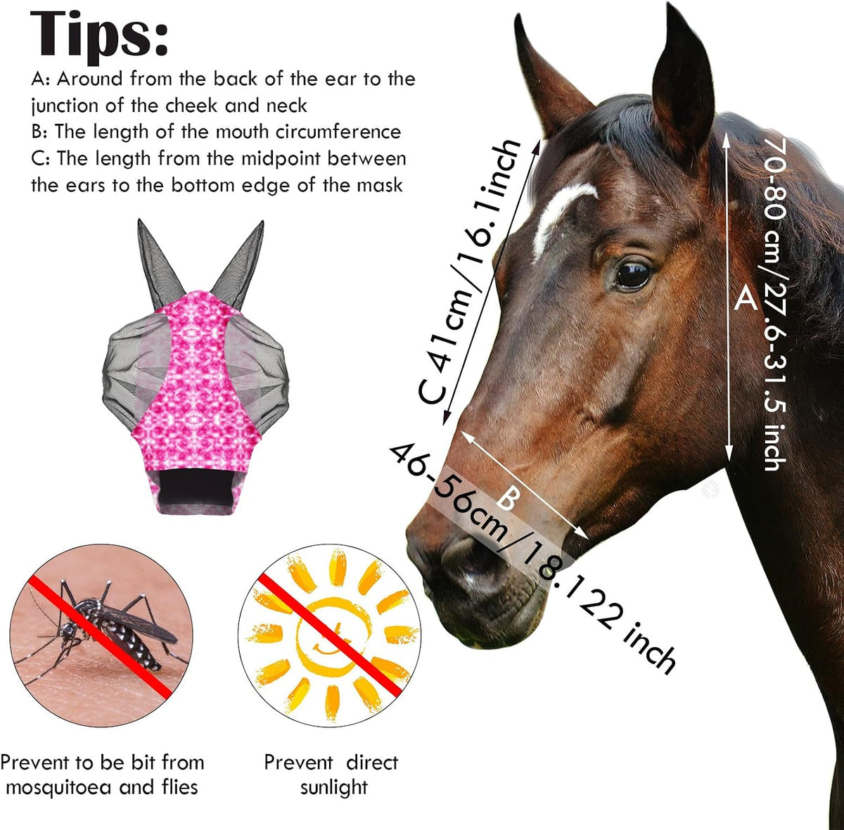 Four piece Frienda horse fly mask pack in tie dye