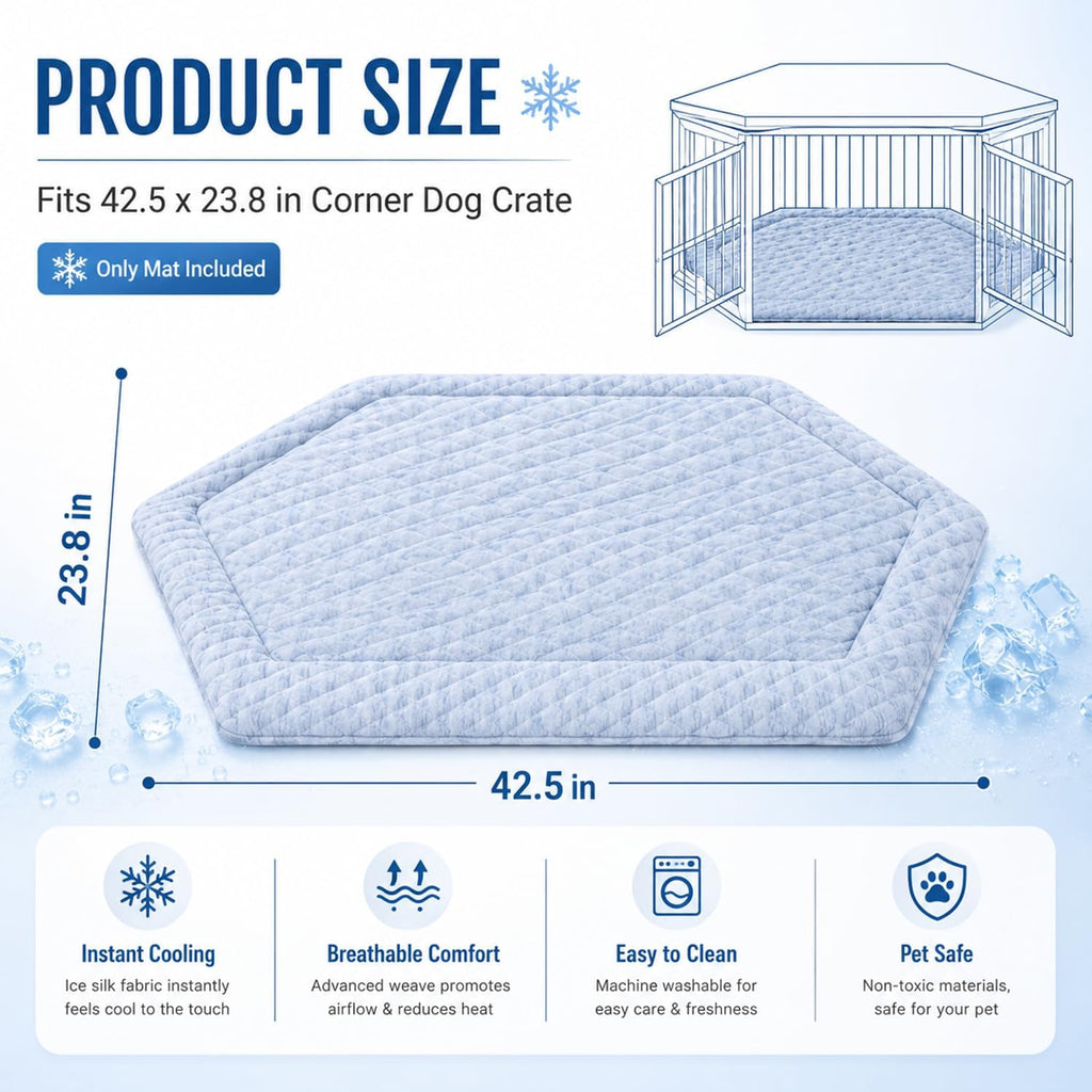 Close up of ice silk cooling texture on Fanfanwin dog mat