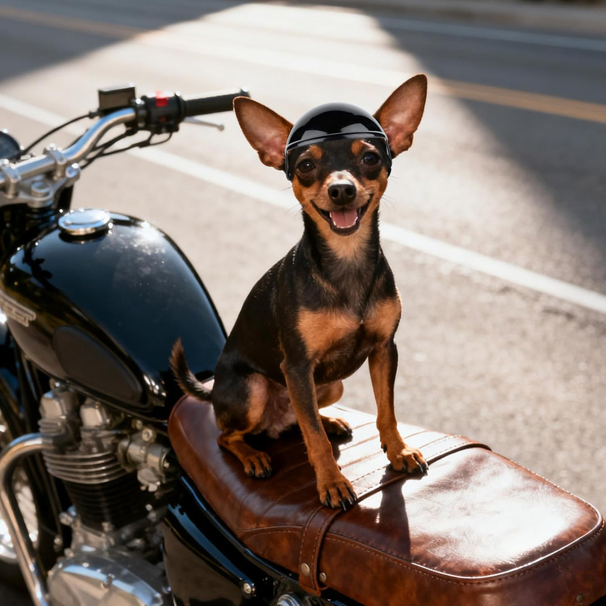 Dog Helmet for Small Dogs, XSmall Chihuahua Dog Motorcycle Helmets with Ear Holes, Pet Safety Hat Extra Small Doggy Helmet for Puppy & Cats Head Protection, Adjustable, Black XS - Image 9