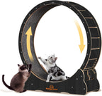 Homegroove Cat Exercise Wheel for Indoor Cats, 46" Large XL Cat Running Treadmill Wheel with Carpeted Runway for Kitty's Longer Life, Natural Wood Color(XL) - Image 12