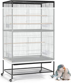 ASOCEA Large Bird Cage Seed Cather,Bird Cage Cover Adjustable Soft Airy Skirt Guard Birdcage Nylon Mesh Net for Parrot Parakeet Macaw African Round Square Cages Cover (118 * 31.5in/300 * 80cm) (Black) - Image 10
