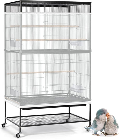 ASOCEA Large Bird Cage Seed Cather,Bird Cage Cover Adjustable Soft Airy Skirt Guard Birdcage Nylon Mesh Net for Parrot Parakeet Macaw African Round Square Cages Cover (118 * 31.5in/300 * 80cm) (Black) - Image 10