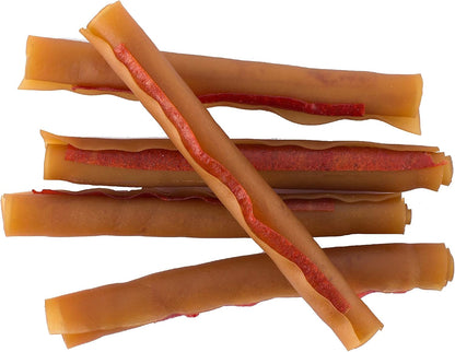 Close up of SmartBones dog chews showing peanut butter and chicken layers